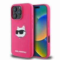 Karl Lagerfeld Silicone Choupette Head Print MagSafe iPhone 16 Pro Max Case - Fuchsia