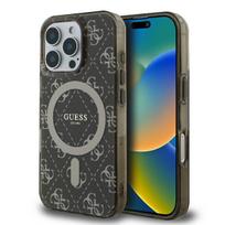 GUESS IML 4G Background MagSafe iPhone 16 Pro Case - Brown