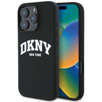 DKNY Silicone White Printed Logo MagSafe Case for iPhone 16 Pro Max - Black