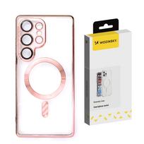 Wozinsky Electroplated Case with MagSafe for Samsung Galaxy S25 - Pink
