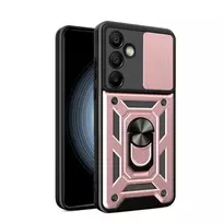 Hurtel Hybrid Armor Camshield with Stand and Camera Cover for Samsung Galaxy A56 - Pink