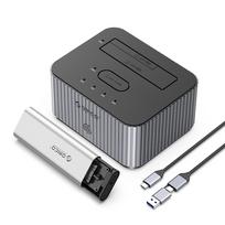Orico IT28E-C 2-Disk Docking Station with M.2 NVME 2.5 AND quot;/3.5 HDD/2.5 AND quot; SSD Clone Function - Gray