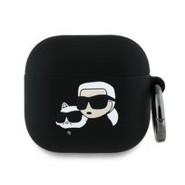 Karl Lagerfeld Silicone Karl AND amp;Chaupette Head 3D Case for AirPods 4 - Black