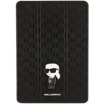 Karl Lagerfeld Saffiano Monogram Iconic Case for iPad 10.2" 2019 (7th gen.) Folio Magnet Allover Cover - Black