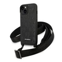 Karl Lagerfeld Monogram Plaque Logo Strap Case for iPhone 14 / 15 / 13 6.1 AND quot; - Black
