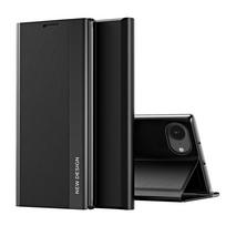 Hurtel Sleep Case Pro for iPhone 16e / 17e with flap and stand - black