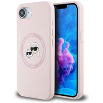 Karl Lagerfeld Silicone Karl AND amp;Choupette Heads MagSafe iPhone 16e Case - Pink