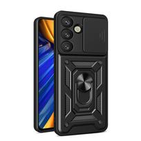 Hurtel Hybrid Armor Camshield with Stand and Camera Cover for Nothing Phone (3a) 5G - Black