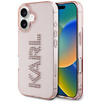 Karl Lagerfeld IML Rhinestones Logo iPhone 16 Case - Pink