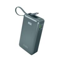 SBS Powerbank 10000 mAh 20W with built-in USB-C cable and digital display - gray