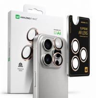 AmazingThing AR Aluminum 3 Lens Glass with Camera Lens Frame for iPhone 16 Pro / 16 Pro Max - Rose Gold