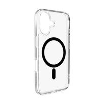PURO Lite Mag TPU+PC Case Compatible with MagSafe for iPhone 17 - Transparent with Black Ring