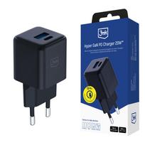 3mk Protection 3mk Hyper GaN Charger 20W QC4+ PD PPS USB-C USB-A Wall Charger - Black