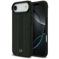 Mercedes Leather Laurel Leaves Stripes MagSafe Case for iPhone 17 Air - Black