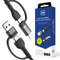 3mk Protection 3mk Hyper Cable N-SERIES 2-in-2 USB-A / USB-C and USB-C / Lightning 1.2m QC 3.0 9V/2A 60W - black