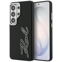 Karl Lagerfeld Grained Signature Metal Resin Logo Case for Samsung Galaxy S26 Ultra - Black