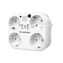 Wozinsky WRS-2B 4x AC 2x USB-A 2x USB-C 4000 W Network Splitter with Lamp - White