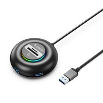Orico YXR5-U3 RGB USB Hub 4-Port USB-A 3.0 with SD and microSD Card Reader 0.3m - Black
