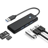Orico PAPW3AT-U3 USB Hub 4-port 3x USB-A 3.0 with microSD/SD card reader 1 m - black