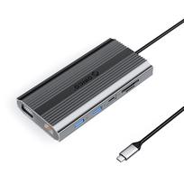 Orico XDR 12in1 USB-C Docking Station USB-A USB-C HDMI 4K VGA RJ45 Gigabit PD 100W SD and microSD Card Reader - Gray