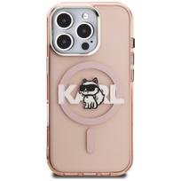 Karl Lagerfeld IML Choupette Sketch Logo MagSafe Case for iPhone 16 Pro - Pink