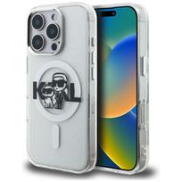 Karl Lagerfeld IML Glitter Karl  AND amp; Choupette Sketch Logo MagSafe Case for iPhone 16 Pro - Clear