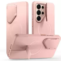 Tech-Protect Kevlar Aura phone case with stand and MagSafe support for Samsung Galaxy S26 Ultra (S948) pink (with camera lens protection)