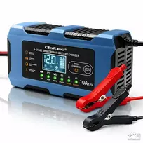 Qoltec Smart Battery Charger 12V 10A | Rectifier with repair function | MCU | Auto OFF | 9-stage charging | AGM, GEL, LiFePO4