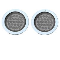 4  Apvalūs Skaidrūs LED Priekabos Žibintai su Chromuotu Rėmeliu Šoniniai Gabaritiniai, Stabdžių, Posūkių, Galiniai Žibintai 24V 2 vnt. Pakuotė Sunkvežimiams, Priekaboms, RV, Kemperiams gryna