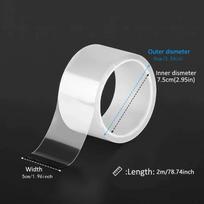 Double Sided Adhesive Tape Strong Transparent Nano Double Sided Sticky Tape Waterproof Reusable Wall Stickers Super Strong skaidri