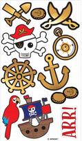 Laikini plaukiojantys tatuiruotės Piratai Lobis Kaukolė Inkaras Gimtadienis 11 vnt.