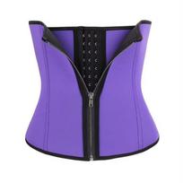 Neoprene Waist Trainer with Zipper & Hook Closure – Tummy Control Corset for Women, Workout Sweat Belt for Gym & Daily Use M violetinė