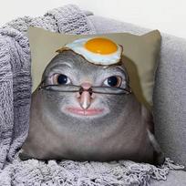 Balandis F-Funny Memas Namų Sofos Pagalvės Užvalkalai Ir Dekoratyvūs Individualūs Pagalvių Užvalkalai Peach skin 18*18(CM)-1Pcs gray