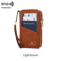 Crossbody RFID Passport Bag with Multi-Functional Storage and Double Zippers povo mėlyna spalva