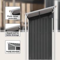 Garden Shed with Lean to Roof Anthracite Grey 277 x 107 x 181 cm Steel
