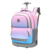 School Students Carry and Pull Dual-purpose Trolley Schoolbags with  Wheels That Can Climb Stairs 46CM x 31CM x 28CM gray