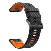Carbon Fiber Texture 22mm 26mm quickfit silicone strap for garmin fenix 7 Waterproof Silicone band for Garmin Fenix 8 Pro 51MM Garmin QuickFit 22mm juoda pilka spalva