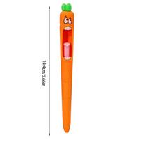 4pcs Funny Carrot Press Type Black Quick Dry Gel Pen High Value Creative Stress Relief Writing Tool for Study Office School orange