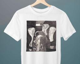 Jurisprudence, Gustav Klimt Painting, Unisex T-Shirt, Art T-Shirt, Gift for Her, Gift for Him, Art Lover Gift 140 gray