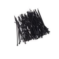 100 vnt 3x100 mm nailono plastiko spalvoto kabelio laido organizatorius užtrauktuku surišamas laido dirželis juoda