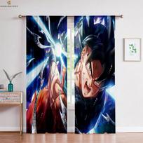 Anime Animaciniai Spausdinti Užuolaidos Japoniško Stiliaus Berniukų Ir Mergaičių Bendrabučio Miegamojo Darbo Kambario Dekoratyvinės Užuolaidos Lengvai Skalbiamos W50xH130(CM)x2PCS&Grommet Top black