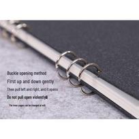 Geometry A4 Ring Binder Hardcover Notebook - Detachable, Fresh Style Separate Refill (Grid 60 Sheets) gray