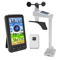 Nauja WiFi meteorologinė stotelė 2 viename Vėjo greičio/ krypties jutiklis Termometras Higrometras Išmanioji meteorologinė stotelė patalpoms ir laukui gray