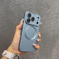Matte For iPhone 17 16 Pro Max Case For Magsafe Magnetic Cases For iPhone 17 16 15 14 13 12 Pro Max Plus Air Soft Cover iPhone 15 gray