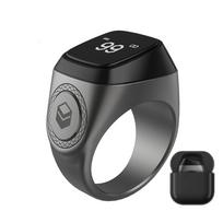 Išmanusis Tasbih skaitiklis musulmonams Zikr žiedas Bluetooth Elektroninis Skaitmeninis Tasbeeh 5 Maldos Laiko Vibracijos Priminimas APP Palaiko juoda