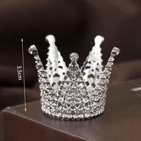 Mini karūnos lydinio princesės karūnėlės vaikų plaukų aksesuarai gimtadienio festivalio pasirodymo vakarėliui tortų dekoravimo priemonė as the picture white