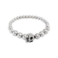 Alexander McQueen Skull Ball Bracelet Silver Men Jewelry 554504-J160Y-0446 Basic Packaging-Dust Bag+Box,F,Silver white