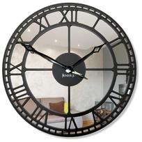 Metalinis sieninis laikrodis juodas veidrodis 50cm