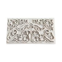Antique Embossing Silicone Mold Food Grade Silicone For Making Candle Chocolate Fondant Cake Decorating and Clay Craft 1 white