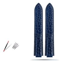 Krokodilo odos laikrodžio apyrankė Cartier Blue Balloon WSBB0025 W69012Z4 18-11mm 20-12mm 22-14mm Išgaubta laikrodžio apyrankė Vyrams Moterims 14-8mm blue